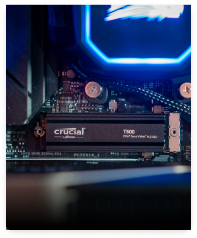 NVMe SSD in motherboard of computer